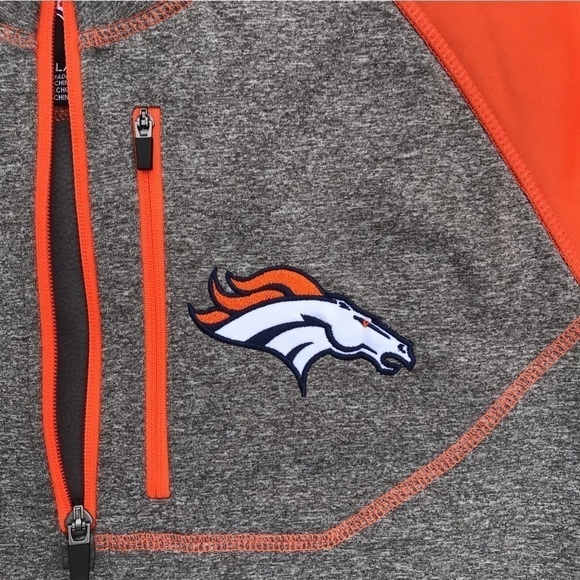 NFL Denver Broncos Pullover 1/4 Zip Jacket Fan Favorite EUC - Picture 3 of 8
